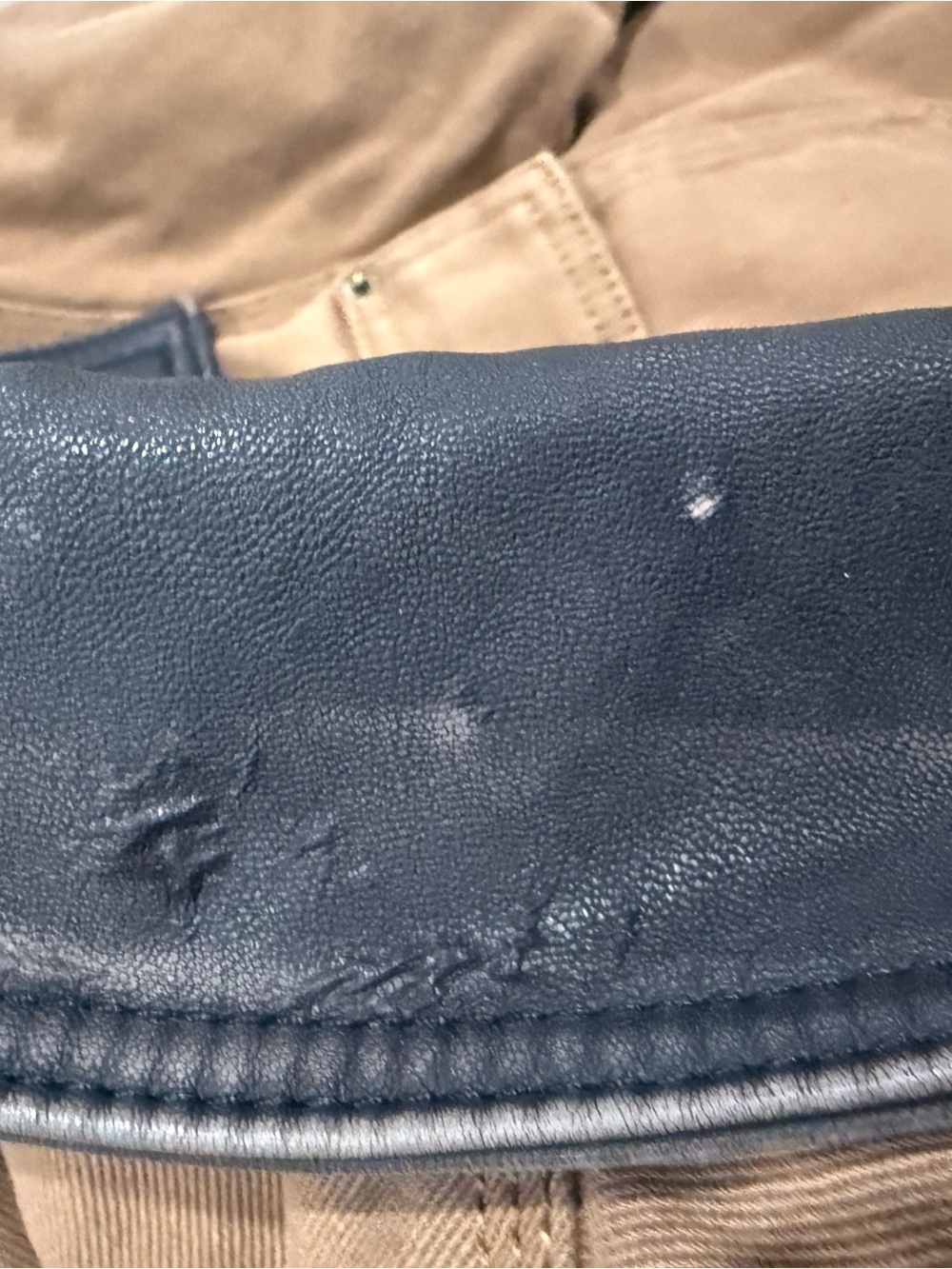 Abercrombie and Fitch Tan barn Jacket with Black Collar - Picture 2 of 2